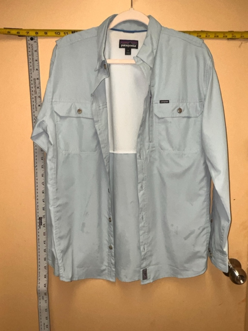 Patagonia Light Blue Long-Sleeve Outdoor Shirt Jacket